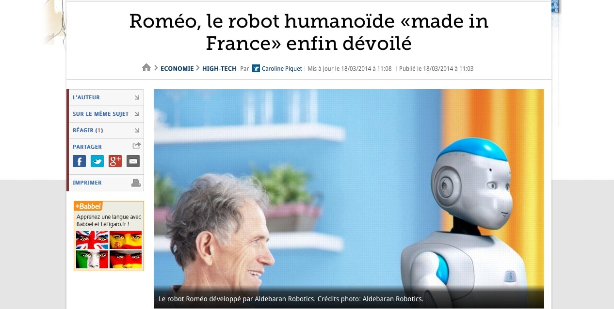 Roméo, le robot « made in France » dévoilé à Lyon