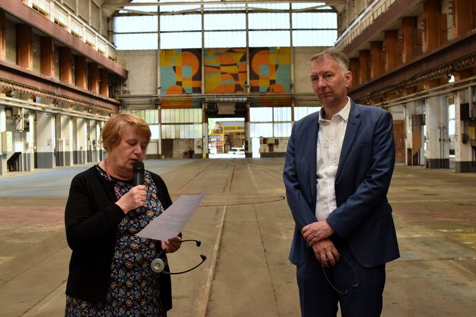 Bruno Bernard et Véronique Dechamps aux Grandes Locos. ©Laury Caplat/Rue89Lyon