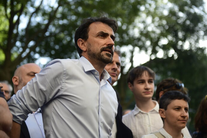 Grégory Doucet, maire (EELV) de Lyon, à l'occasion de la victoire de la gauche aux législatives 2024.