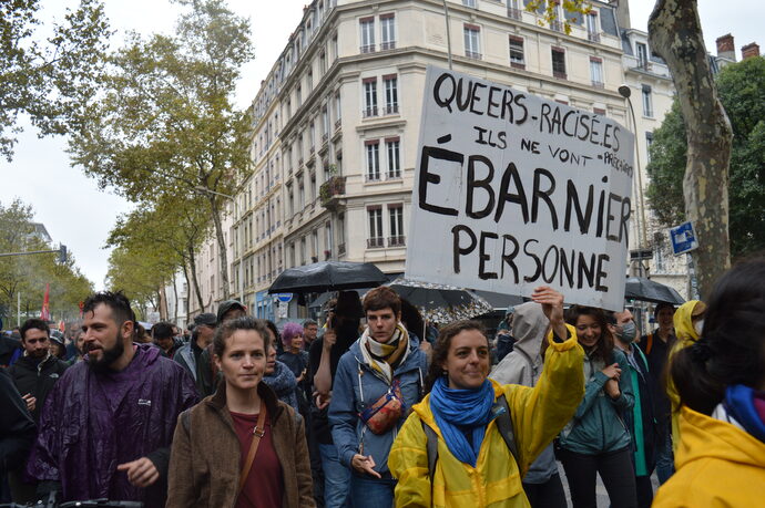 Des milliers de personnes ont manifesté à Lyon pour la manifestation de rentrée syndicale, mardi 1er octobre.©MP/Rue89Lyon